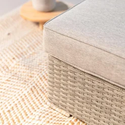 Canapé, Fauteuil Et Table Basse|MOBELLIA Fauteuil d'angle de jardin en résine tressée Palma Gris et taupe Tressé Gris - Taupe