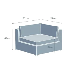 Canapé, Fauteuil Et Table Basse|MOBELLIA Fauteuil d'angle de jardin en résine tressée Palma Blanc et taupe Tressé Blanc - Taupe