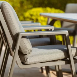 Chaise De Jardin|MOBELLIA Fauteuil de jardin aluminium Long Beach Gris Anthracite