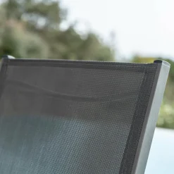 Chaise De Jardin|MOBELLIA Fauteuil de jardin aluminium empilable Murano Gris Anthracite