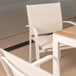 Chaise De Jardin|MOBELLIA Fauteuil de jardin aluminium empilable Murano Blanc