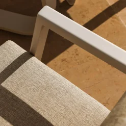 Chaise De Jardin|MOBELLIA Fauteuil de jardin aluminium Long Beach cendré Blanc