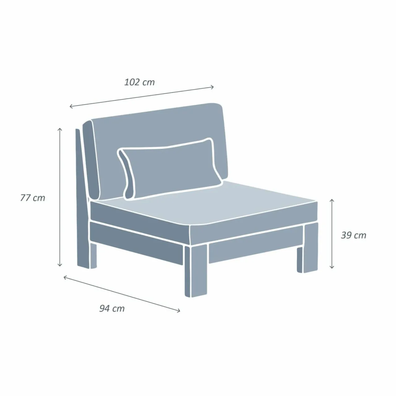 Fauteuil Détente|Canapé, Fauteuil Et Table Basse|MOBELLIA Fauteuil de jardin bois d'acacia Bornéo Gris Anthracite
