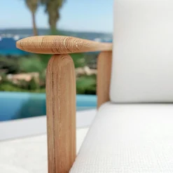 Chaise De Jardin|MOBELLIA Fauteuil de jardin en bois teck Java Ecru