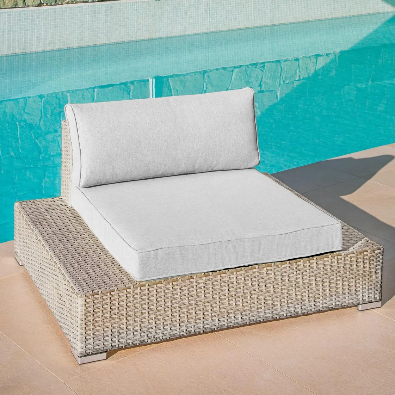 Fauteuil Détente|Canapé, Fauteuil Et Table Basse|MOBELLIA Fauteuil de jardin en résine tressée Palma Gris Tresse Gris - Gris