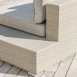 Fauteuil Détente|Canapé, Fauteuil Et Table Basse|MOBELLIA Fauteuil de jardin en résine tressée Palma Gris et taupe Tressé Gris - Taupe