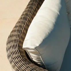 Fauteuil Détente|Canapé, Fauteuil Et Table Basse|MOBELLIA Fauteuil de jardin en résine tressée Calvi Sépia et beige Tressé Sepia - Beige