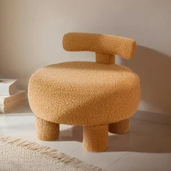 Petit Meuble Enfant|EMINZA Fauteuil enfant bouclette (H45 cm) Jade Jaune ocre