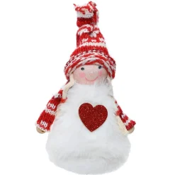 Décoration De Sapin|KAEMINGK Fée de Noël à suspendre (H12 cm) Maggie Cœur pailleté Rouge