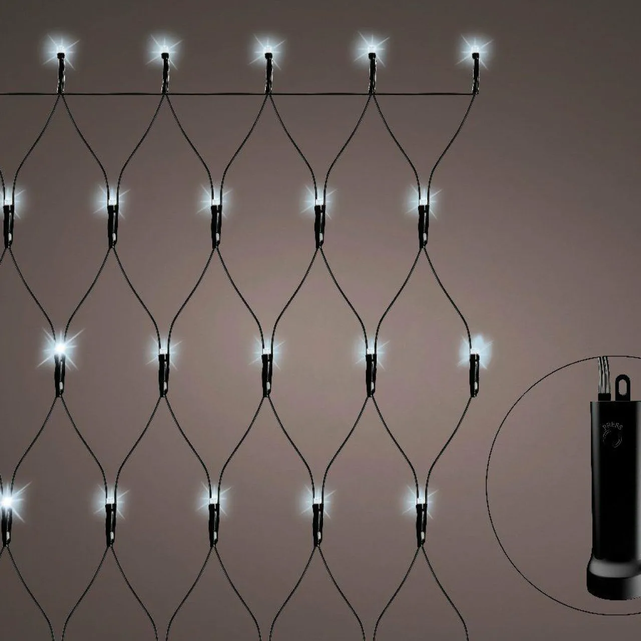 Guirlande Lumineuse|KAEMINGK Filet lumineux à piles 1,80 m 192 LED Durawise Blanc froid