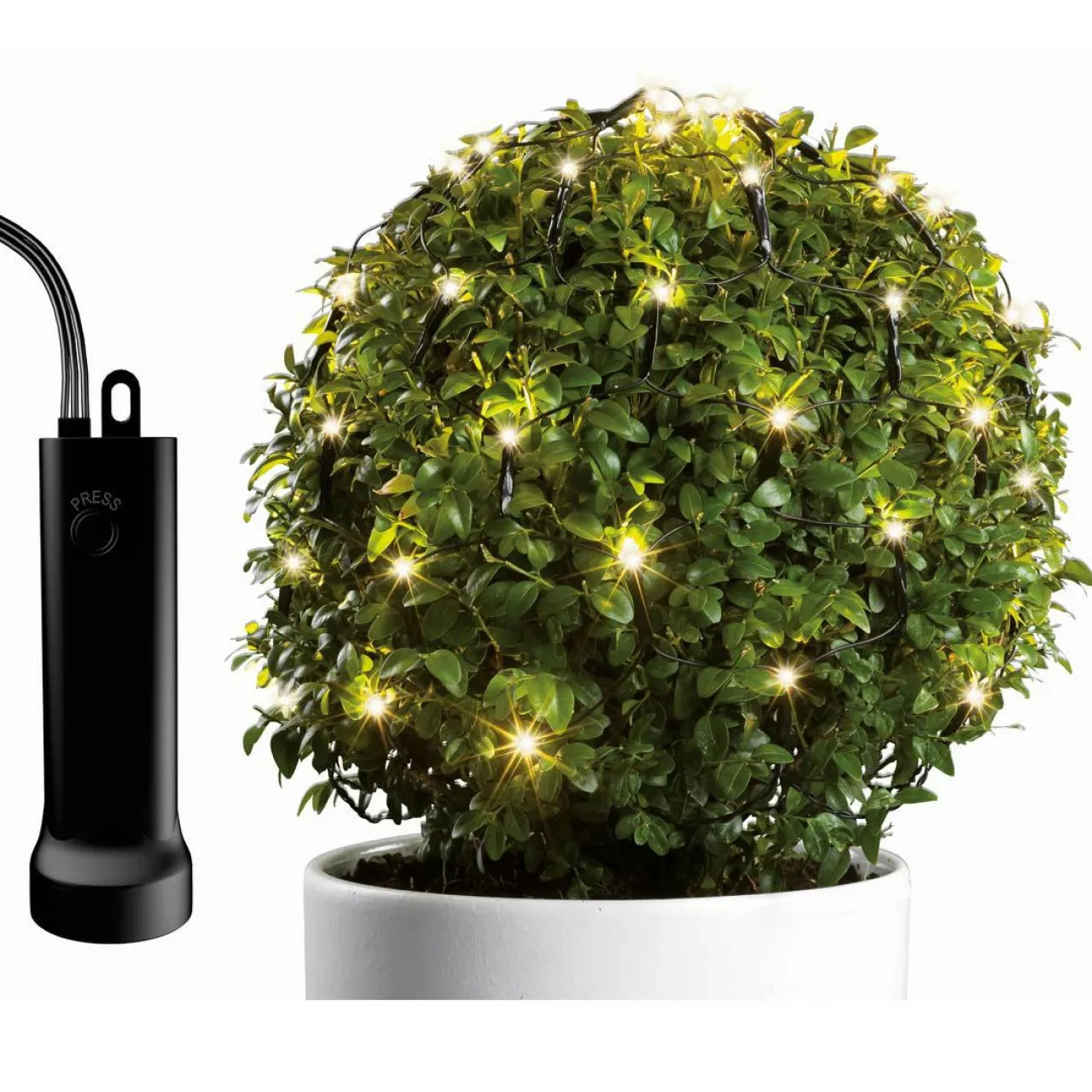 Guirlande Lumineuse|KAEMINGK Filet lumineux Durawise à piles D80 cm 128 LED Blanc chaud
