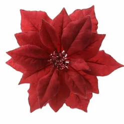 Décoration De Sapin|KAEMINGK Fleur décorative sur pince (D24 cm) Bella Rouge