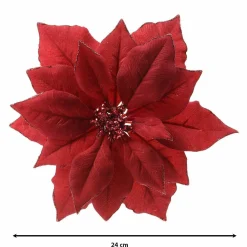 Décoration De Sapin|KAEMINGK Fleur décorative sur pince (D24 cm) Bella Rouge