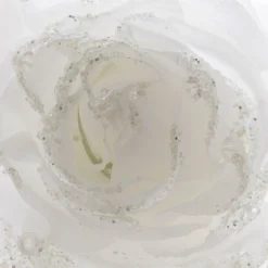 Décoration De Sapin|KAEMINGK Fleur décorative sur pince (D14 cm) Rosace Blanc