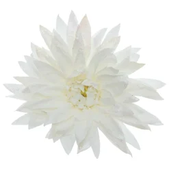 Décoration De Sapin|FEERIC LIGHTS Fleur décorative sur pince (D15 cm) Dahlia pailleté Blanc