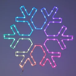 Déco Et Objet De Noël|Déco Et Objet Lumineux|KOOPMAN Flocon de neige lumineux néon 96 LED H43 cm Multicolore