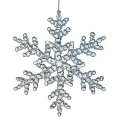 Décoration De Sapin|KAEMINGK Flocon de Noël à suspendre (H15 cm) Givré Transparent Bleu Ciel