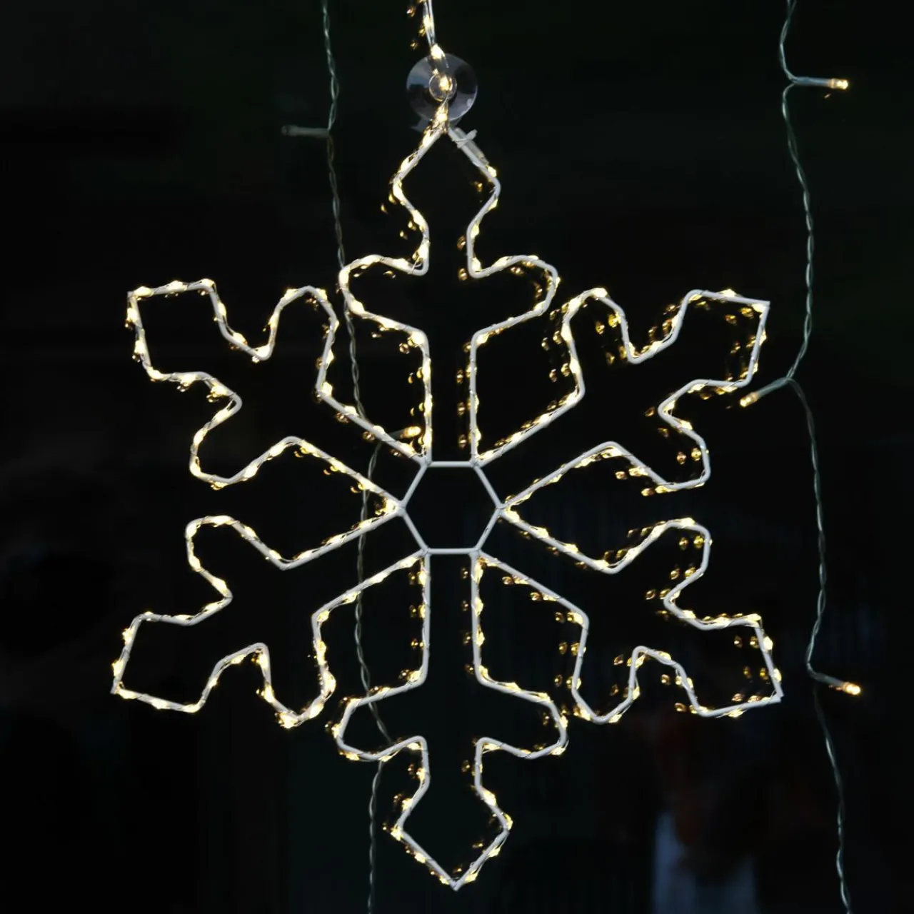 Déco Et Objet De Noël|Déco Et Objet Lumineux|EMINZA Flocon lumineux à suspendre 220 LED (D37 cm) Everest Blanc chaud