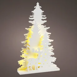 Déco Et Objet De Noël|Déco Et Objet Lumineux|KAEMINGK Foret illuminée à piles 20 LED (H36 cm) Nordique Blanc chaud