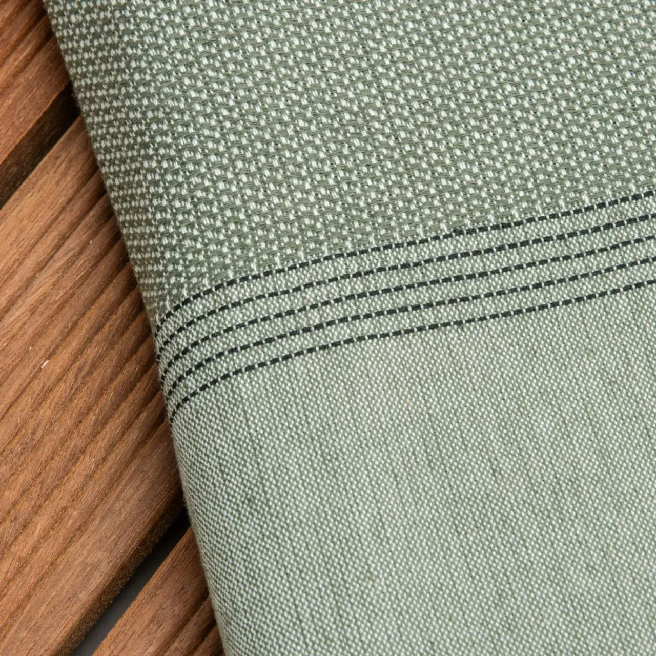 Linge De Bain|Fouta| Fouta coton recyclé (100 x 200 cm) Beach Vert kaki