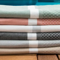 Linge De Bain|Fouta| Fouta coton recyclé (100 x 200 cm) Selma Corail Orange