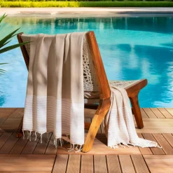 Linge De Bain|Fouta| Fouta coton recyclé (100 x 200 cm) Océane Beige