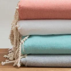 Linge De Bain|Fouta| Fouta coton recyclé (200 x 200 cm) Ecume Bleu turquoise