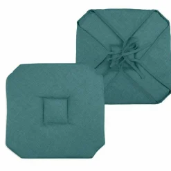 Galette De Chaise|STOF Galette de chaise carrée à rabats (40 x 40 cm) Béa Bleu canard