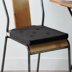 Galette De Chaise|LOVELY CASA Galette de chaise carrée scratch (38 x 38 cm) Duo e Noir