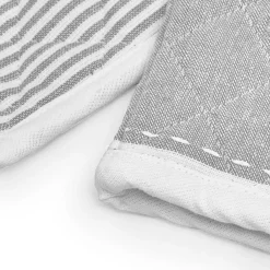 Accessoire Cuisine|douceur d'intu017drieur Gant et manique coton tissé Iliade Blanc Gris