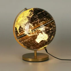 Guirlande Et Déco Lumineuse|KOOPMAN Globe terrestre lumineux (H31 cm) Map Monde Noir
