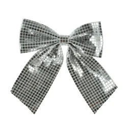 Décoration De Sapin|KAEMINGK Grand Noeud de Noël (H34 cm) Disco Argent