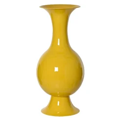 Vase|Vase|#N/A Grand Vase en métal émaillé fait main (H56 cm) Soléa brillant Jaune