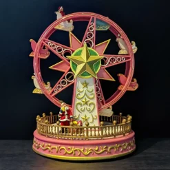 Village De Noël Lumineux|KAEMINGK Grande roue lumineuse et musicale à piles Féery Multicolore