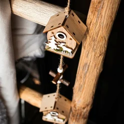 Guirlande Déco|Feeric Lights & Christmas Guirlande déco en bois (1,5 m) Maisons des forêts Naturel