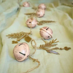 Guirlande De Sapin|KAEMINGK Guirlande déco en métal (120 cm) Clochettes et houx Rose Rose clair