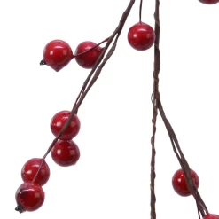 Guirlande En Sapin Artificiel|KAEMINGK Guirlande de Baie laquée (150 cm) Elycia Rouge