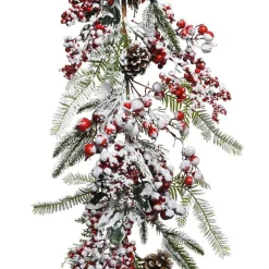 Guirlande En Sapin Artificiel|KAEMINGK Guirlande de Noël (175 cm) garnie Baies givrées Rouge