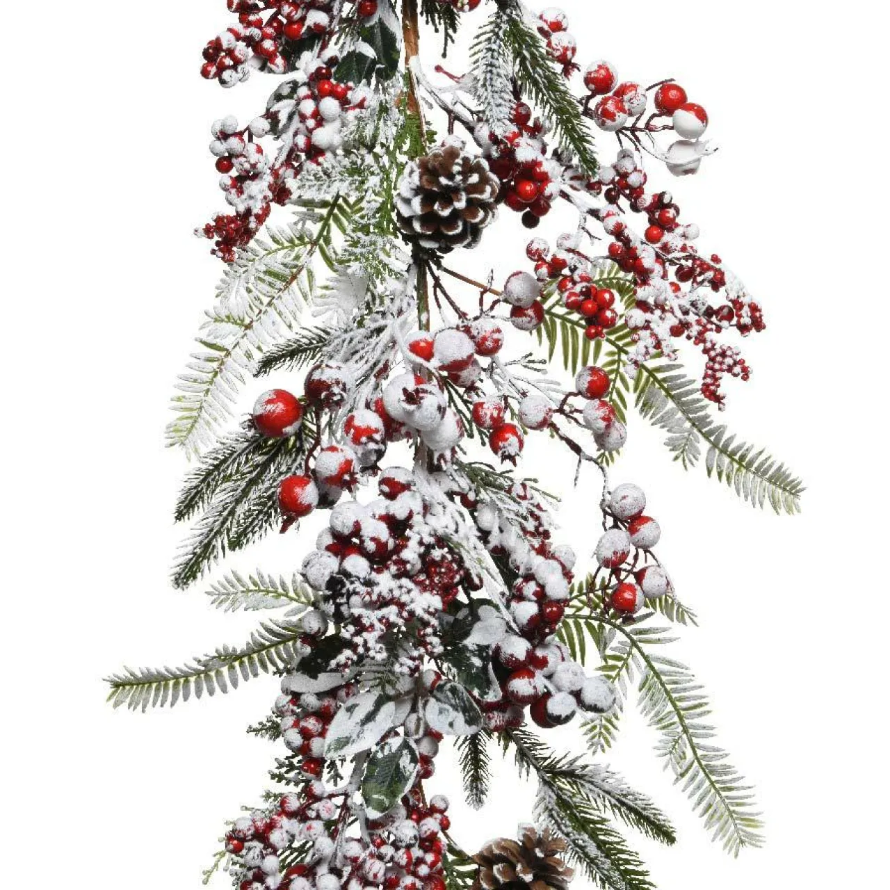 Guirlande En Sapin Artificiel|KAEMINGK Guirlande de Noël (175 cm) garnie Baies givrées Rouge