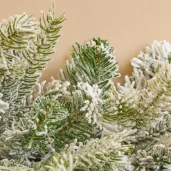 Sapin Grande Taille|Guirlande En Sapin Artificiel|EMINZA Guirlande de sapin (270 cm - D30) Givra Blanc enneigé Sapin enneigé