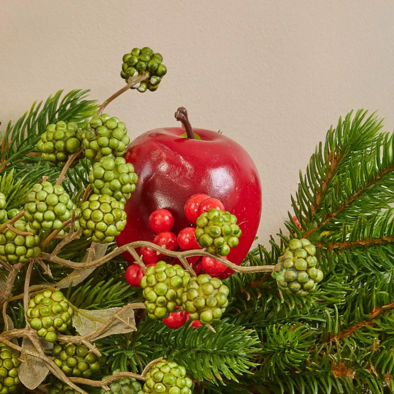 Guirlande En Sapin Artificiel|KAEMINGK Guirlande de sapin (180 cm) Pommes sucrées Rouge