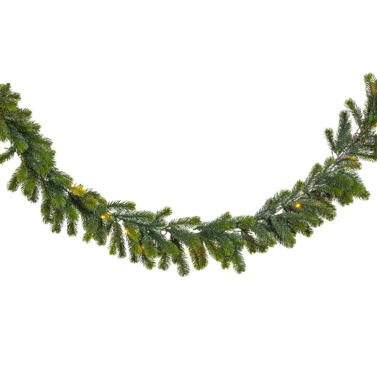 Guirlande En Sapin Artificiel|EMINZA Guirlande de sapin lumineuse 50 Led (270 cm - D30) Manitoba Blanc chaud Sapin vert lumineux