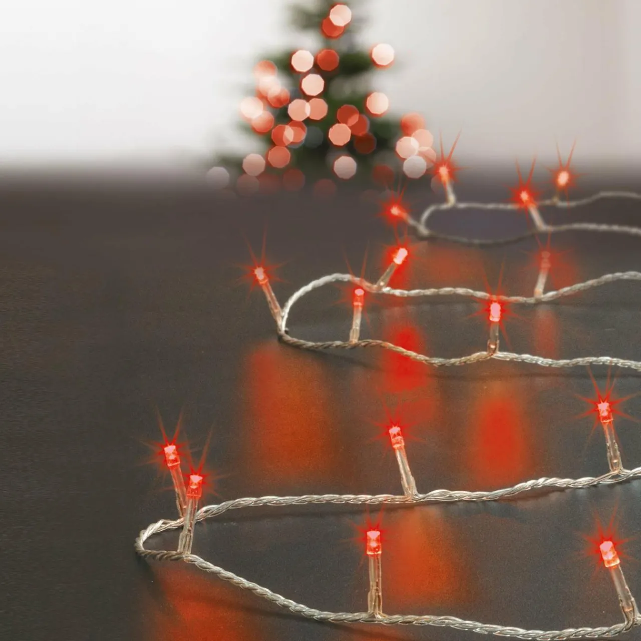 Guirlande Lumineuse Grand Format|Guirlande Lumineuse|Feeric Lights & Christmas Guirlande lumineuse 50 m 500 LED câble transparent Timer Rouge Rouge - câble transparent