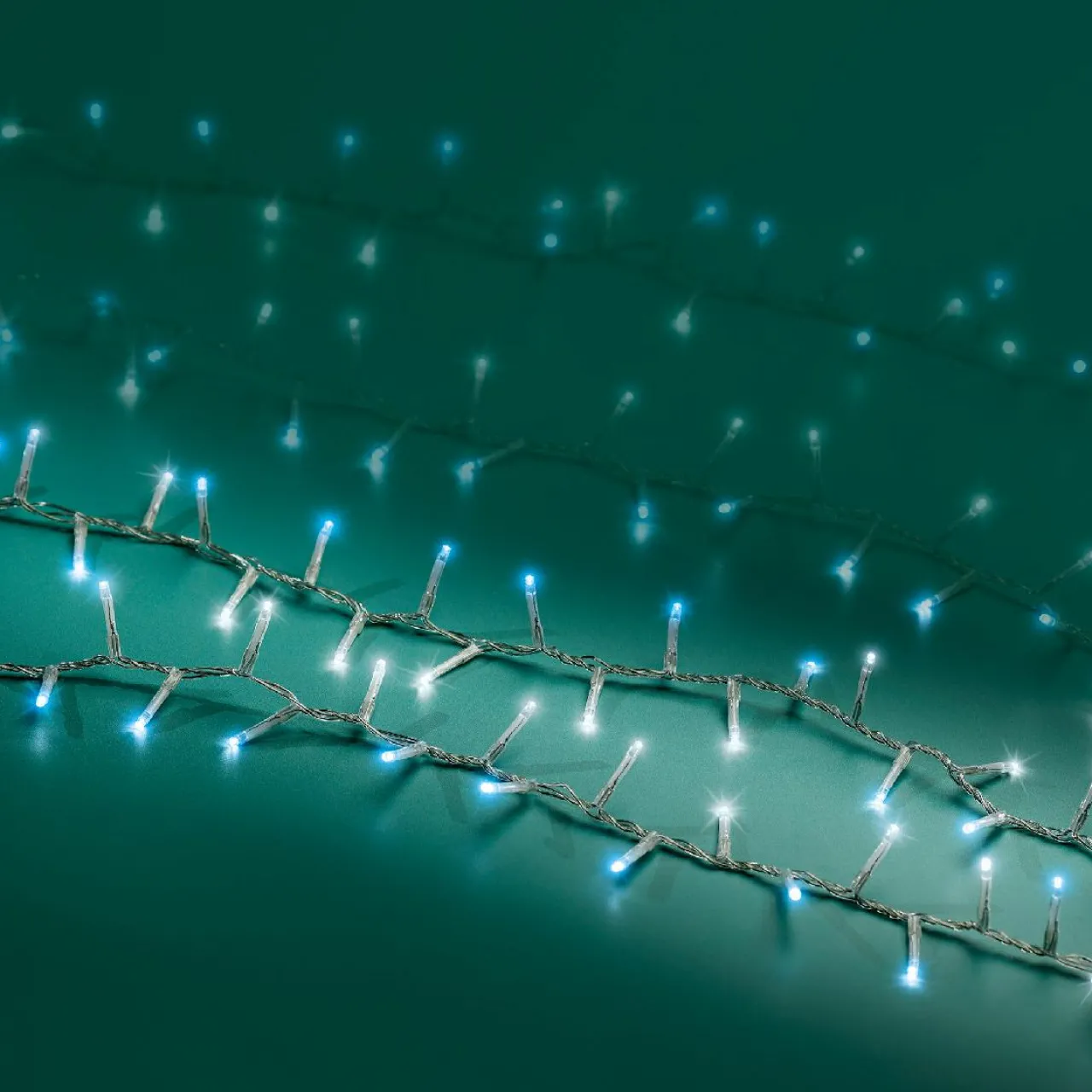 Guirlande Lumineuse|KAEMINGK Guirlande lumineuse 11 m 500 LED câble transparent Luxe Bicolore Blanc et bleu Bicolore Bleu / Blanc froid - câble transparent