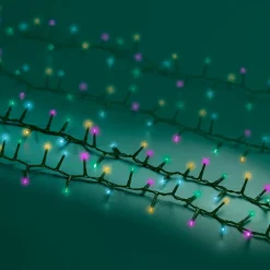 Guirlande Lumineuse Grand Format|Guirlande Lumineuse|KAEMINGK Guirlande lumineuse 22,5 m 1000 LED câble vert Luxe Multicolore pastel Multicolore Pastel Câble Vert