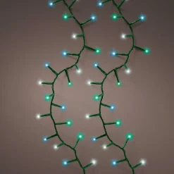Guirlande Lumineuse|KAEMINGK Guirlande lumineuse 16 m 750 LED câble vert Luxe Tricolore Vert bleu et blanc Tricolore Vert Bleu Blanc - câble vert