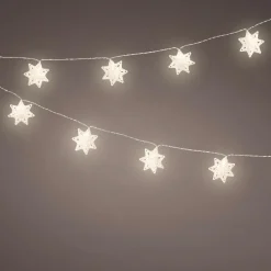 Guirlande Déco|Guirlande Lumineuse|KAEMINGK Guirlande lumineuse à piles 10 LED (2,25 m) Flocons en papier Blanc chaud