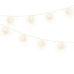 Guirlande Déco|Guirlande Lumineuse|KAEMINGK Guirlande lumineuse à piles 10 LED (2,25 m) Flocons en papier Blanc chaud