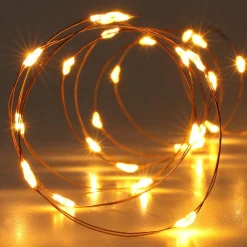 Guirlande Lumineuse|KOOPMAN Guirlande lumineuse à piles 4,95 m 100 Micro LED câble or Blanc très chaud