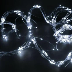 Guirlande Lumineuse|KOOPMAN Guirlande lumineuse à piles 195 cm 40 micro LED Fil d'argent Blanc froid